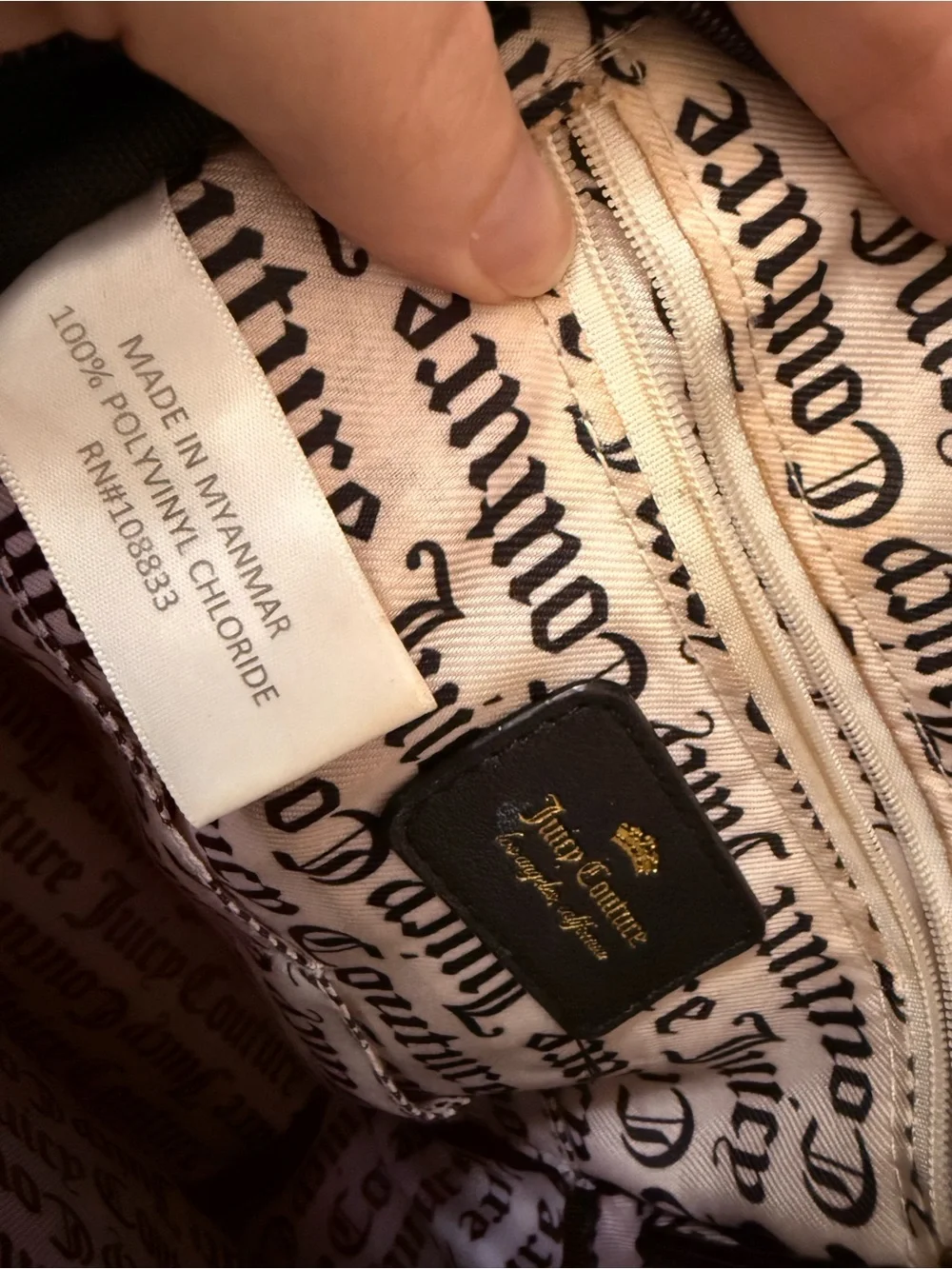 Juicy Couture Red Backpack with Black Trim and Gold Logo